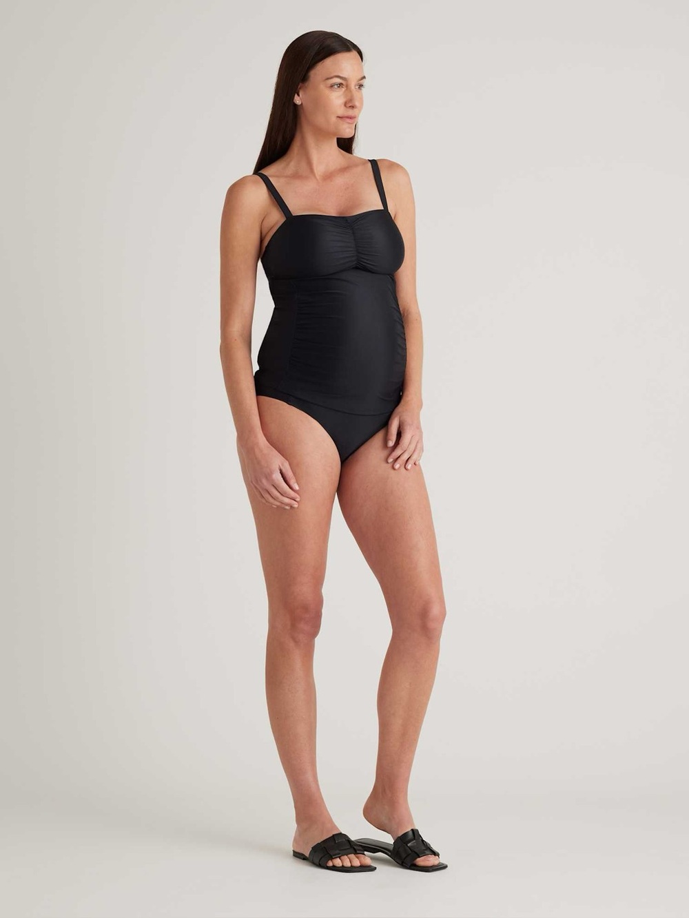 Quince Maternity Swim Top Sz L Black New Tankini